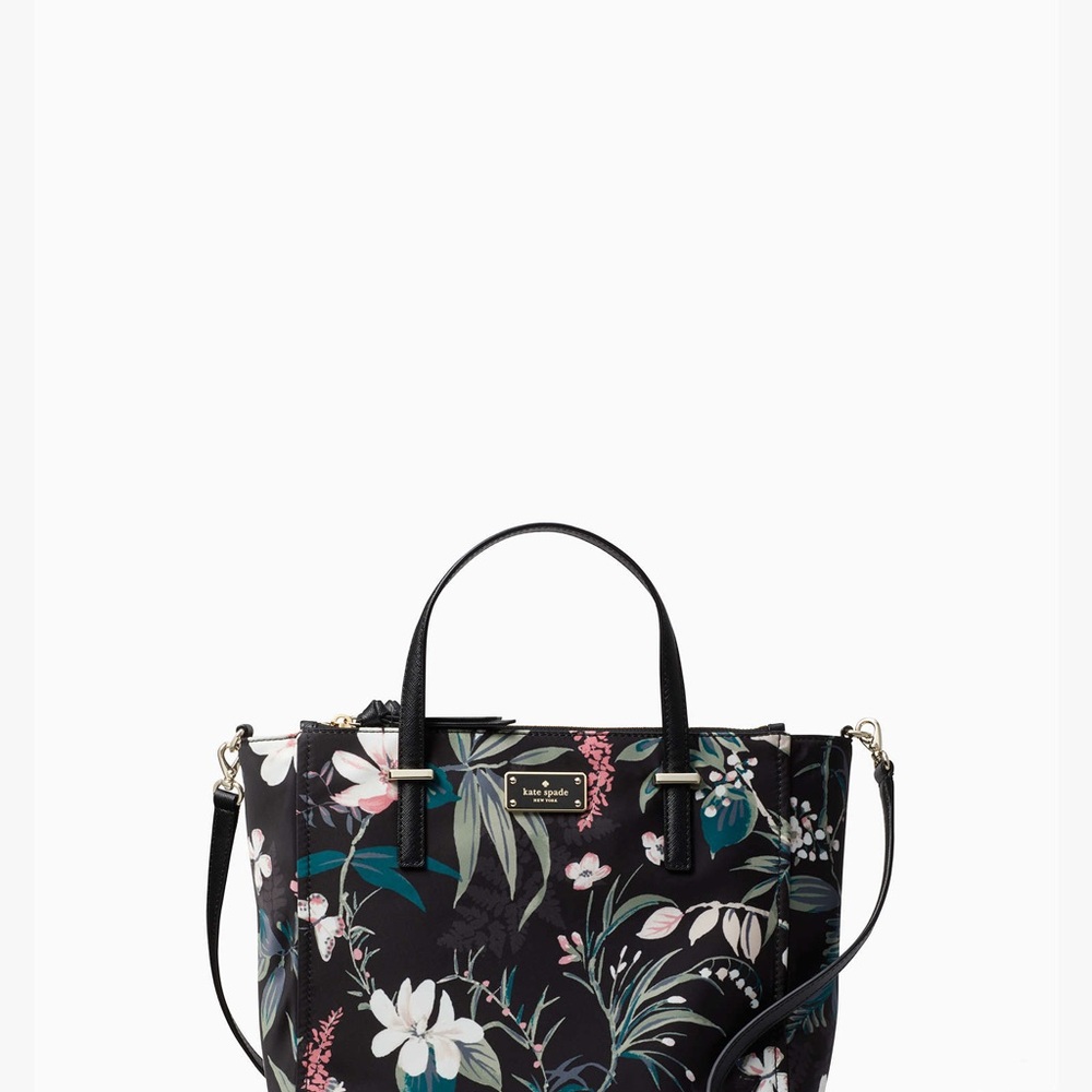 Kate Spade Black Floral Satchel